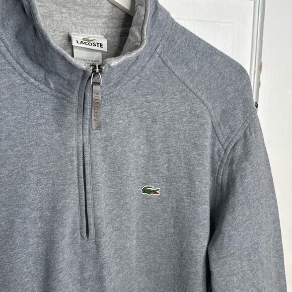Lacoste Men’s Gray 1/4 Zip Classic Fit Pullover M-163 Sz XL - Picture 2 of 9